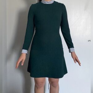 Sandro Dark Green Long Sleeve Dress